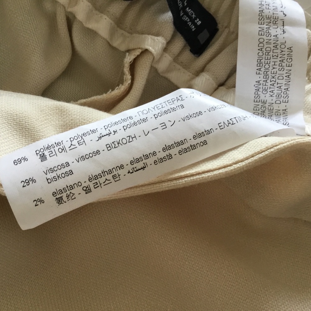 Zara Pull On Cream Spring Slacks - Picture 4 of 5